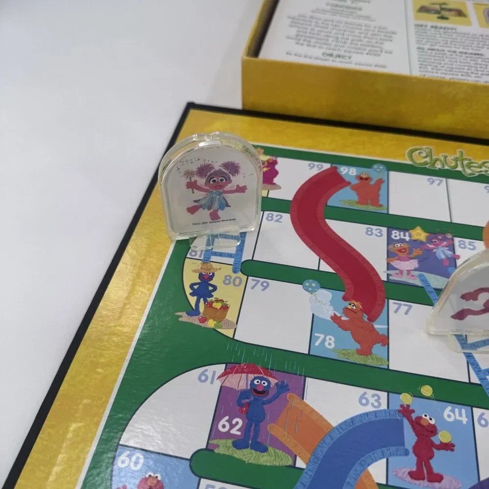 Sesame Street Chutes And Ladders Board Game Milton Bradley Preschool Complete